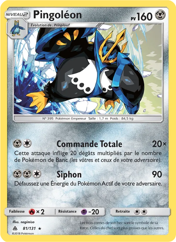 Carte Pokémon Pingoléon de l'extension Lumière Interdite