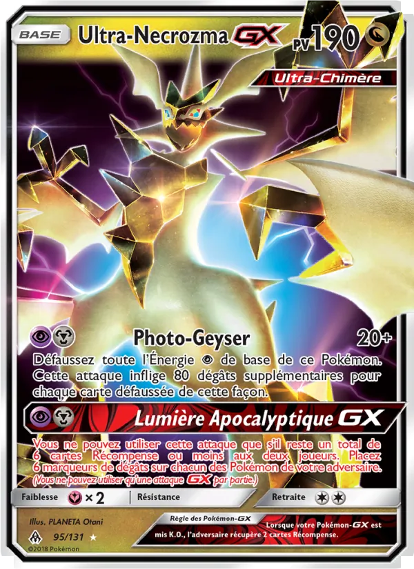 Carte Pokémon Ultra-Necrozma GX de l'extension Lumière Interdite