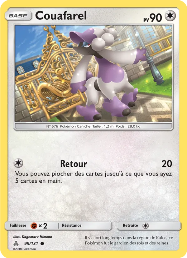 Carte Pokémon Couafarel de l'extension Lumière Interdite