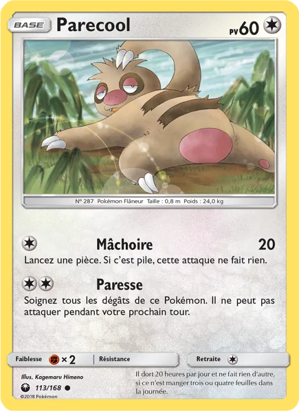 Carte Pokémon Parecool de l'extension Tempête Céleste