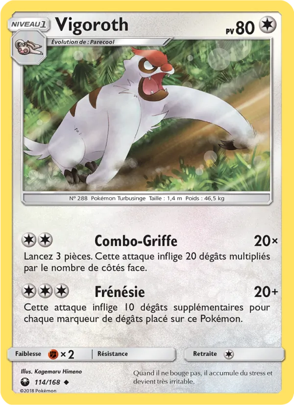 Carte Pokémon Vigoroth de l'extension Tempête Céleste