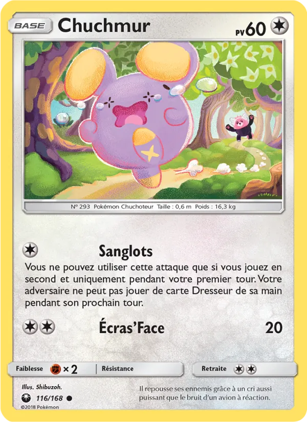 Carte Pokémon Chuchmur de l'extension Tempête Céleste