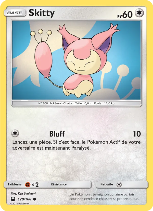 Carte Pokémon Skitty de l'extension Tempête Céleste