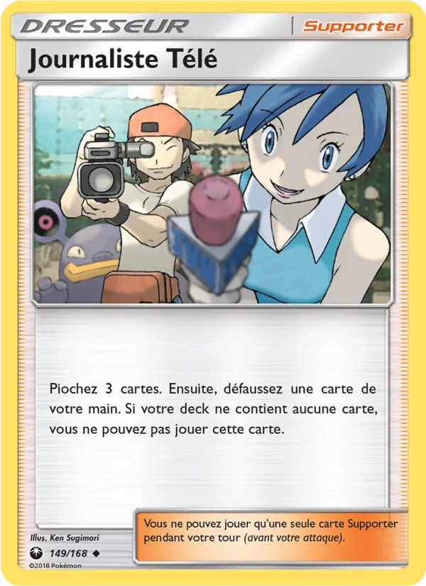 Carte Pokémon Journaliste Télé de l'extension Tempête Céleste