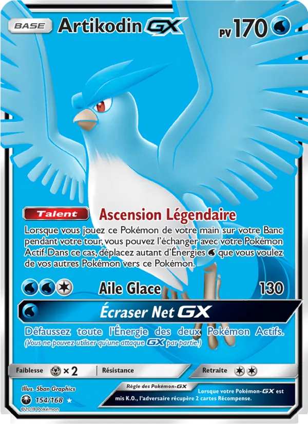 Carte Pokémon Artikodin GX de l'extension Tempête Céleste