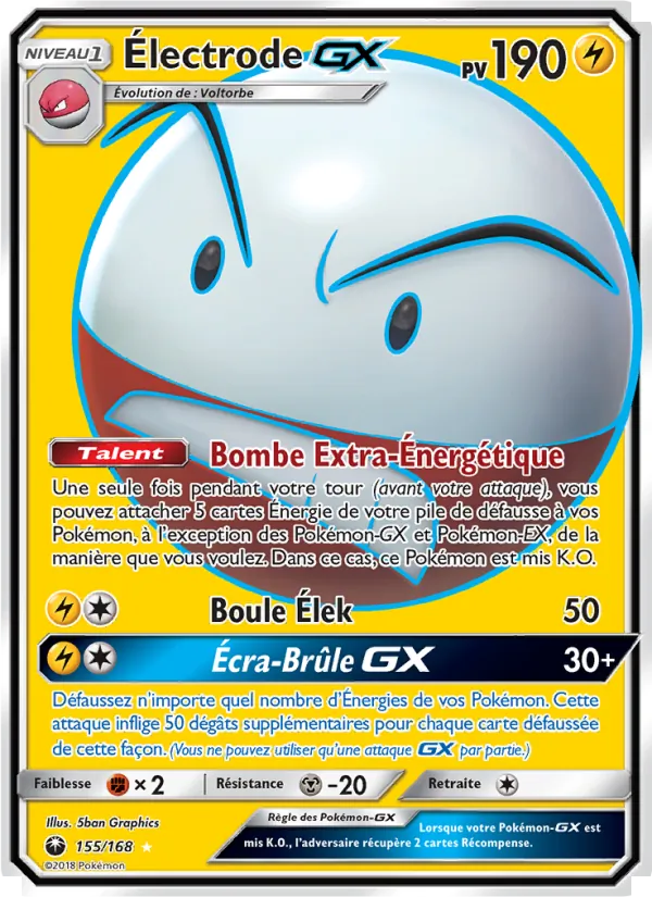Carte Pokémon Électrode GX de l'extension Tempête Céleste