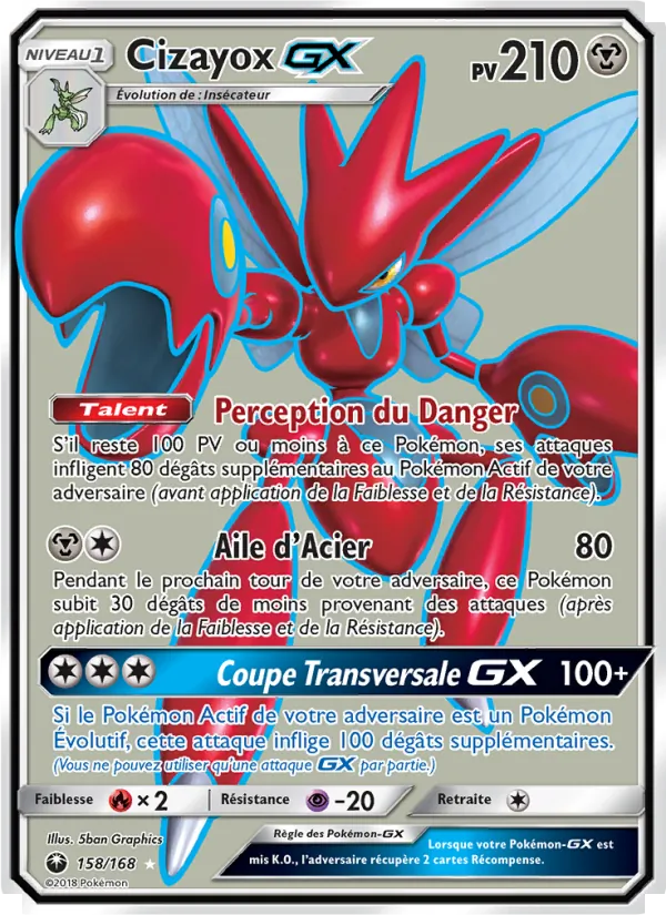 Carte Pokémon Cizayox GX de l'extension Tempête Céleste