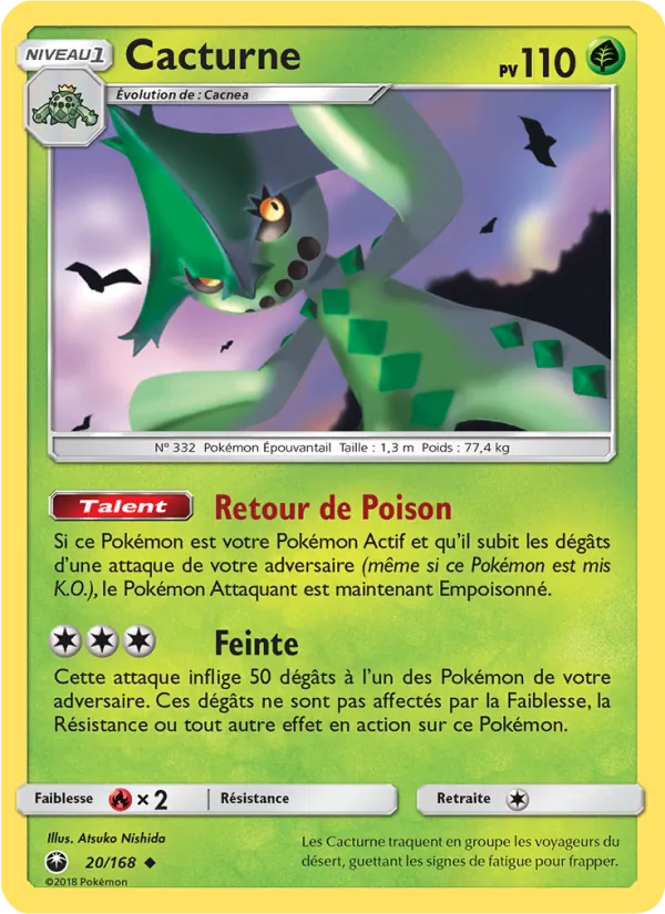 Carte Pokémon Cacturne de l'extension Tempête Céleste