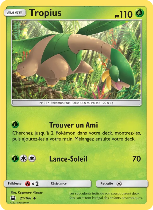 Carte Pokémon Tropius de l'extension Tempête Céleste