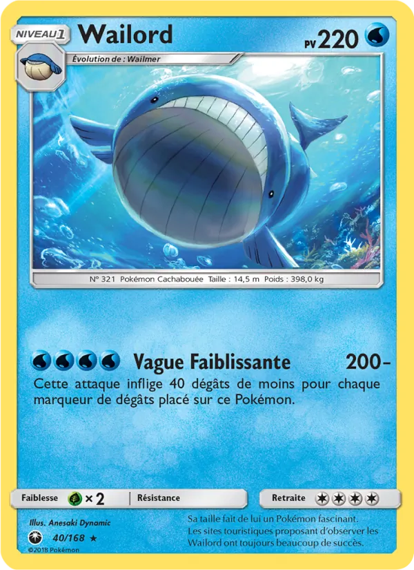 Carte Pokémon Wailord de l'extension Tempête Céleste