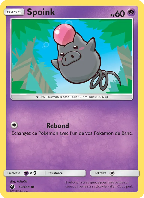 Carte Pokémon Spoink de l'extension Tempête Céleste