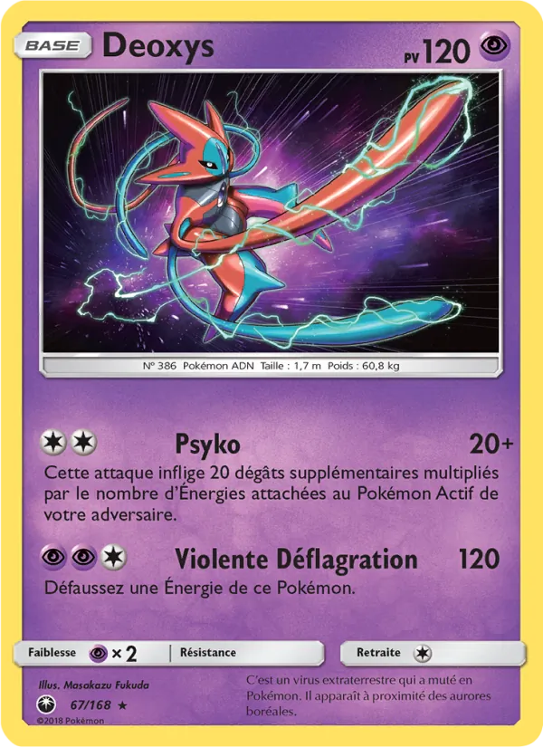 Carte Pokémon Deoxys de l'extension Tempête Céleste