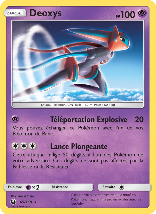 Carte Pokémon Deoxys de l'extension Tempête Céleste