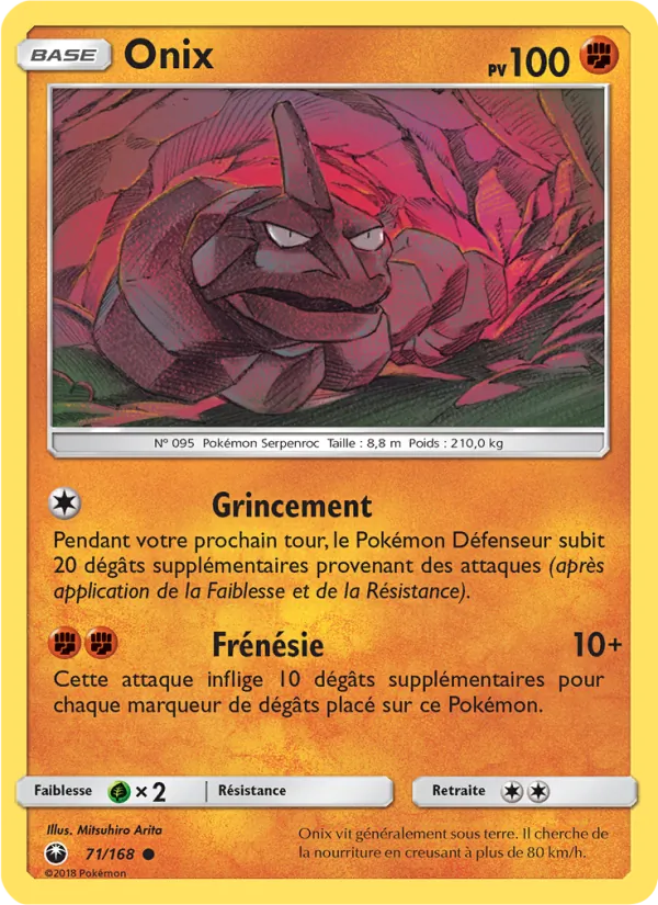 Carte Pokémon Onix de l'extension Tempête Céleste