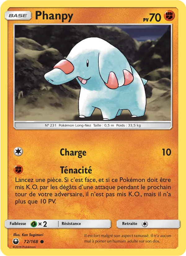 Carte Pokémon Phanpy de l'extension Tempête Céleste