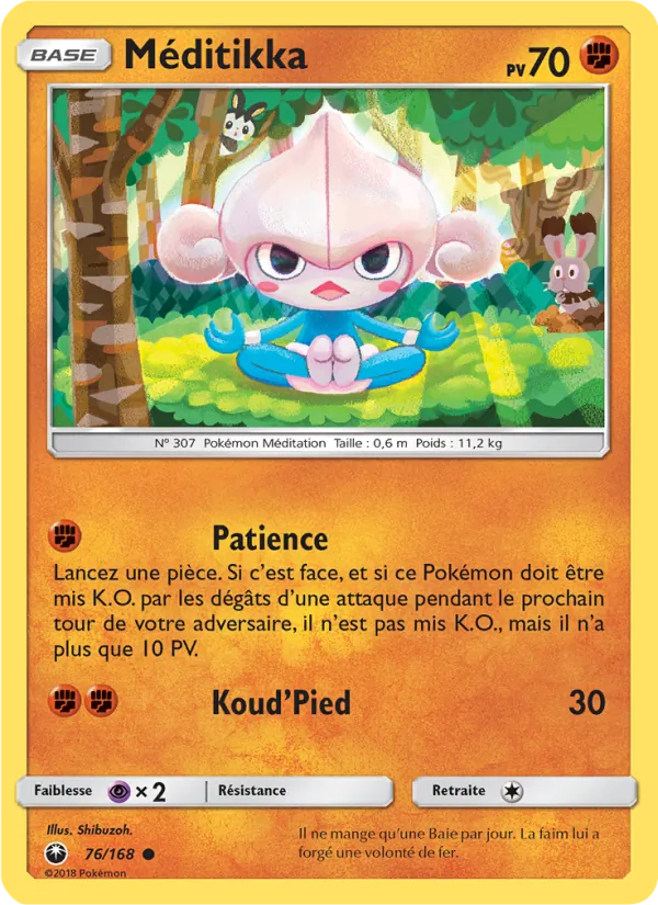Carte Pokémon Méditikka de l'extension Tempête Céleste