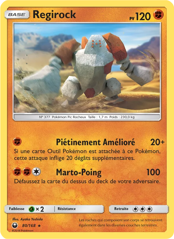 Carte Pokémon Regirock de l'extension Tempête Céleste