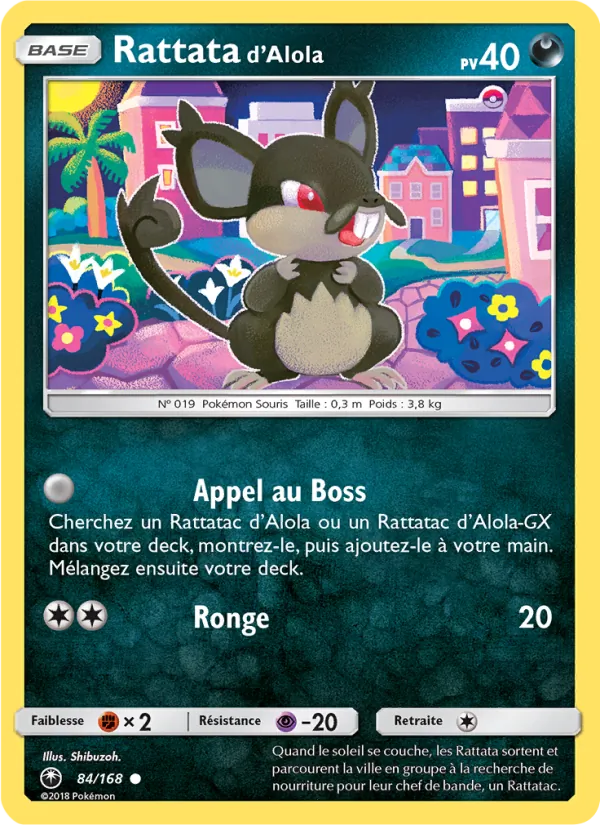 Carte Pokémon Rattata d’Alola de l'extension Tempête Céleste