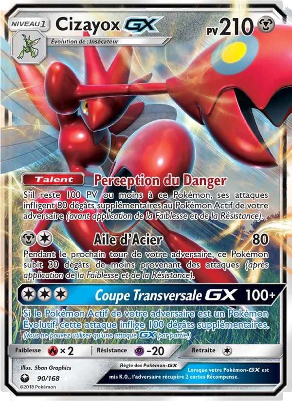 Carte Pokémon Cizayox GX de l'extension Tempête Céleste