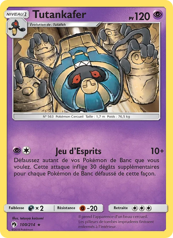 Carte Pokémon Tutankafer de l'extension Tonnerre Perdu