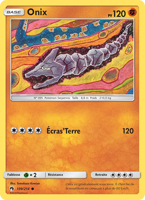 Carte Pokémon Onix de l'extension Tonnerre Perdu