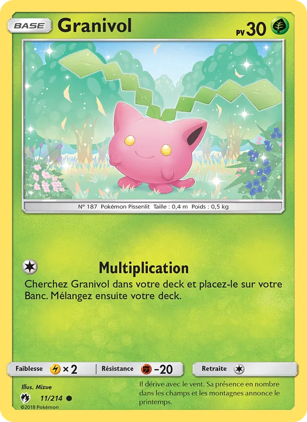 Carte Pokémon Granivol de l'extension Tonnerre Perdu