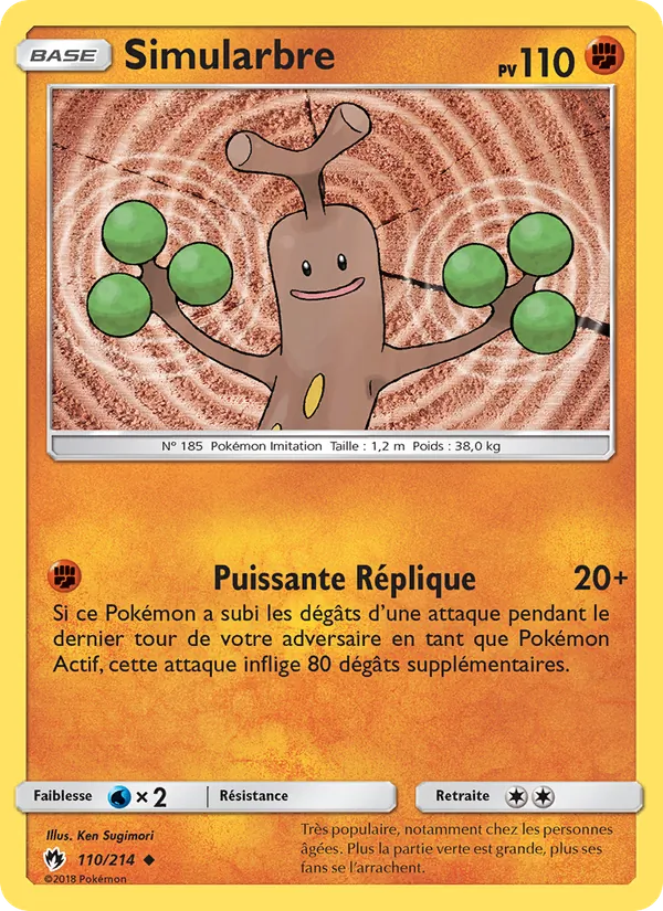 Carte Pokémon Simularbre de l'extension Tonnerre Perdu