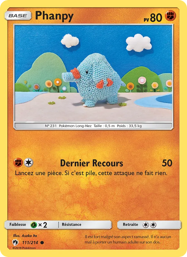 Carte Pokémon Phanpy de l'extension Tonnerre Perdu