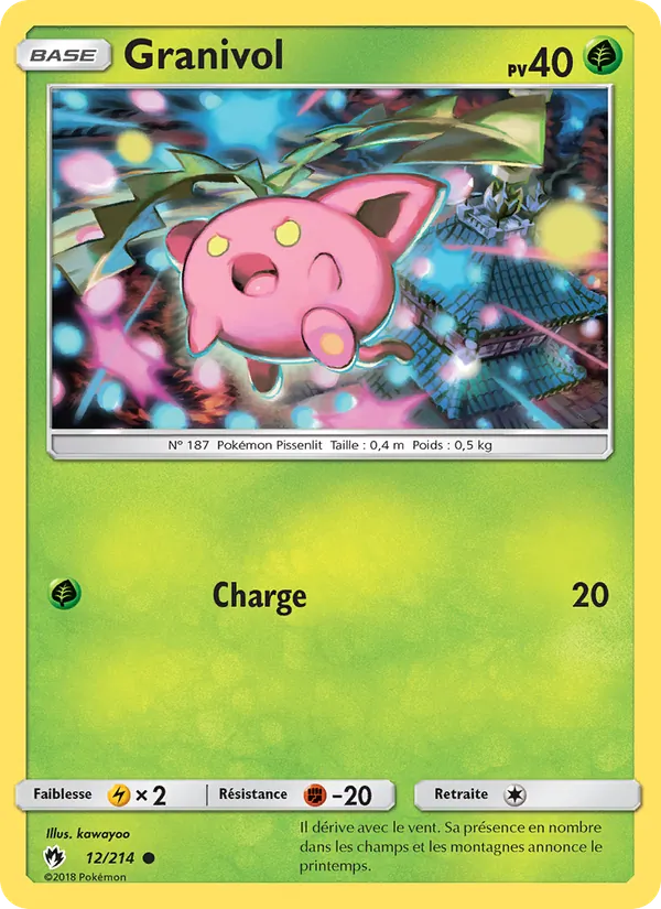 Carte Pokémon Granivol de l'extension Tonnerre Perdu