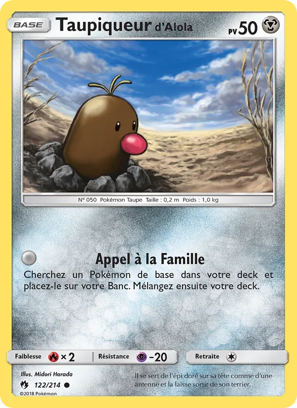 Carte Pokémon Taupiqueur d’Alola de l'extension Tonnerre Perdu