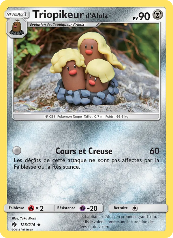 Carte Pokémon Triopikeur d’Alola de l'extension Tonnerre Perdu