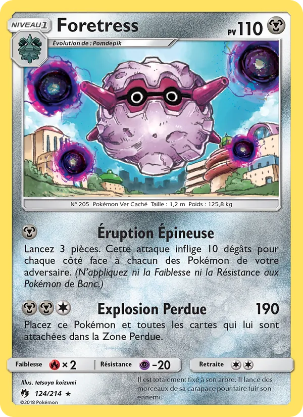 Carte Pokémon Foretress de l'extension Tonnerre Perdu