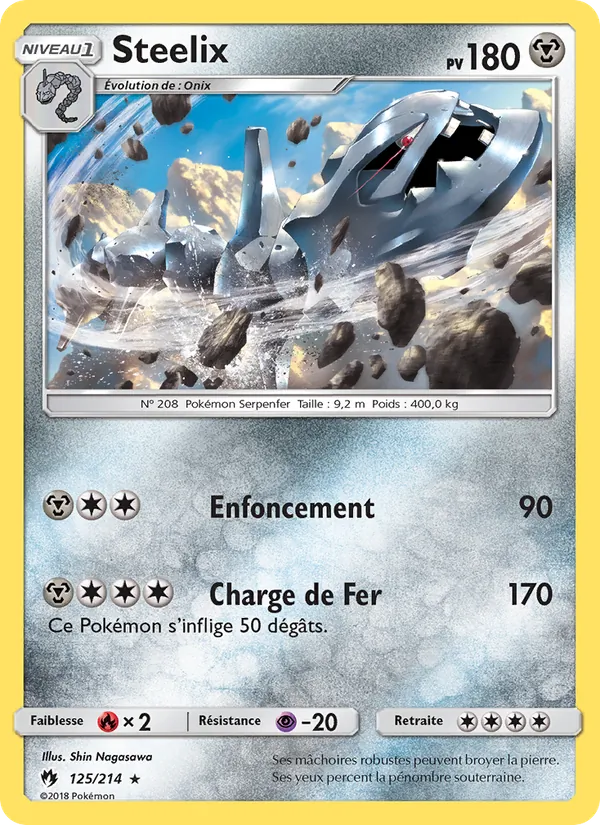 Carte Pokémon Steelix de l'extension Tonnerre Perdu