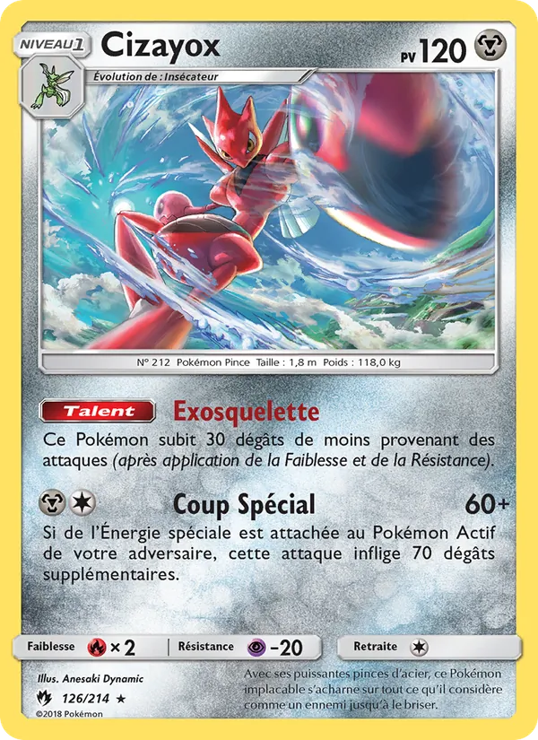 Carte Pokémon Cizayox de l'extension Tonnerre Perdu