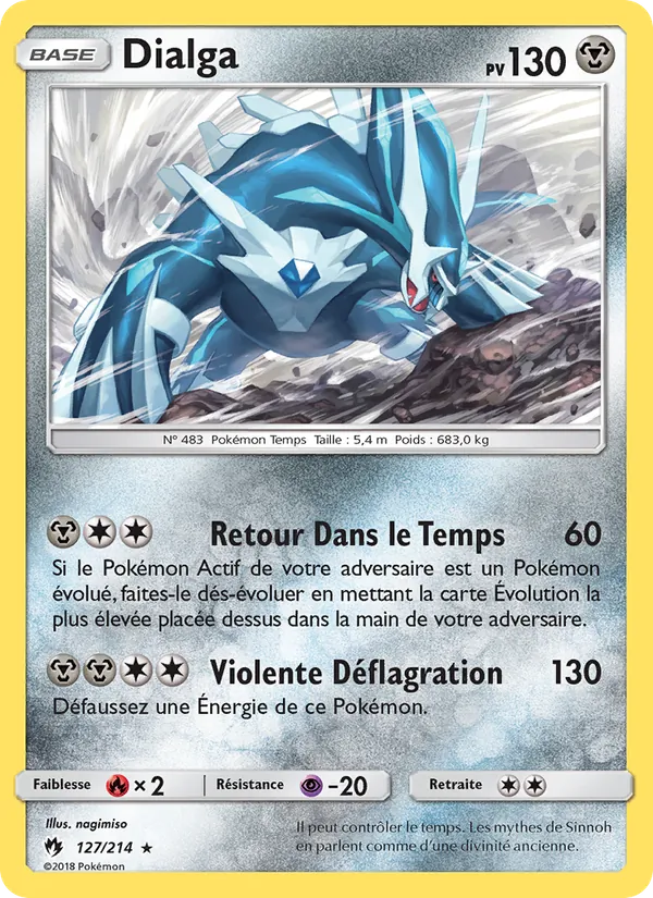 Carte Pokémon Dialga de l'extension Tonnerre Perdu