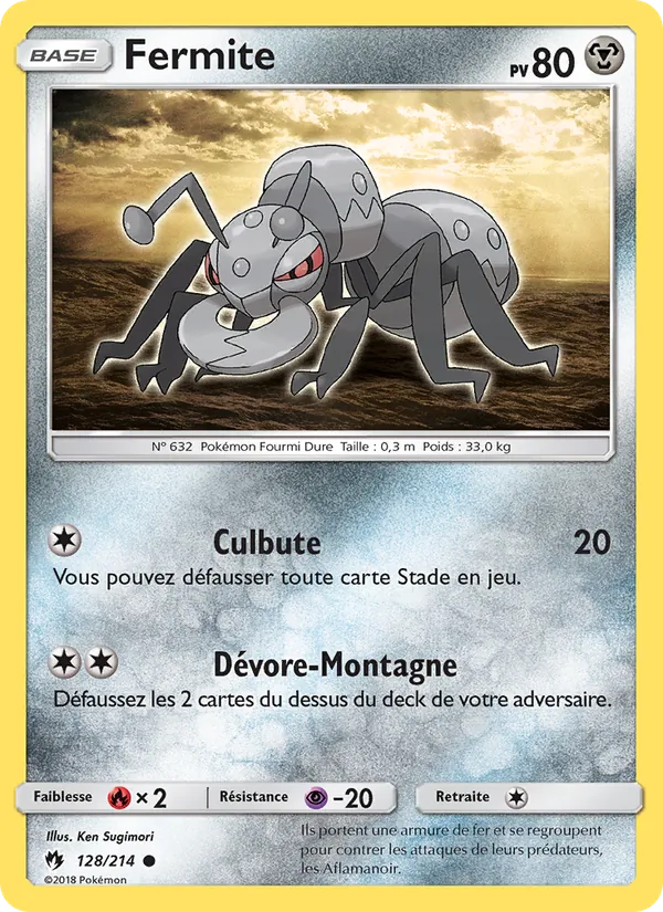Carte Pokémon Fermite de l'extension Tonnerre Perdu