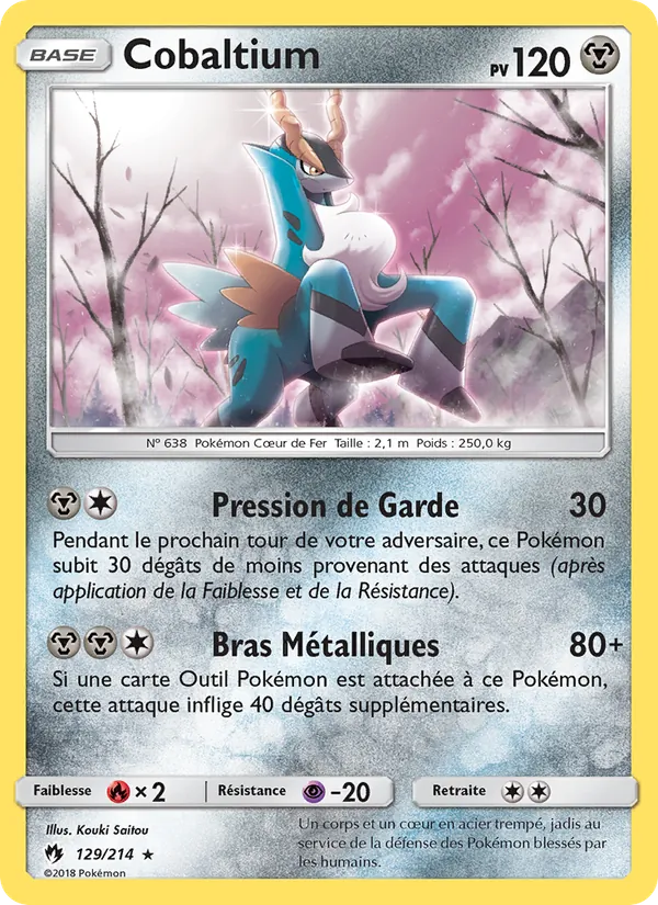 Carte Pokémon Cobaltium de l'extension Tonnerre Perdu