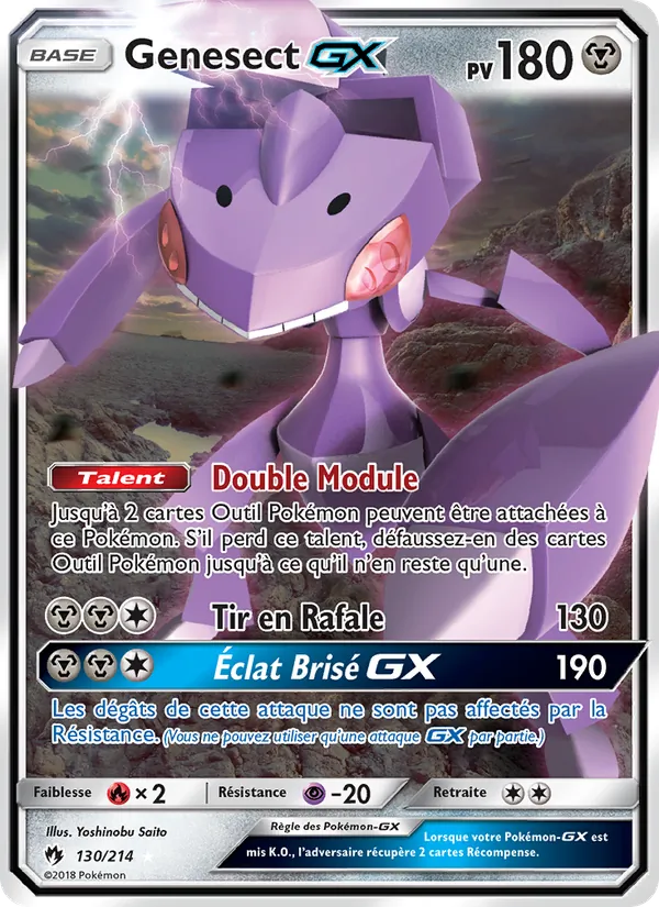 Carte Pokémon Genesect GX de l'extension Tonnerre Perdu