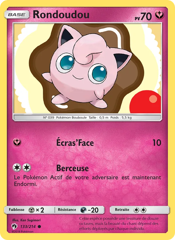Carte Pokémon Rondoudou de l'extension Tonnerre Perdu