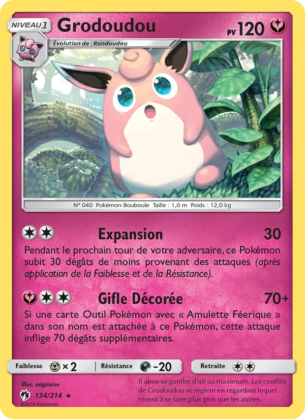 Carte Pokémon Grodoudou de l'extension Tonnerre Perdu
