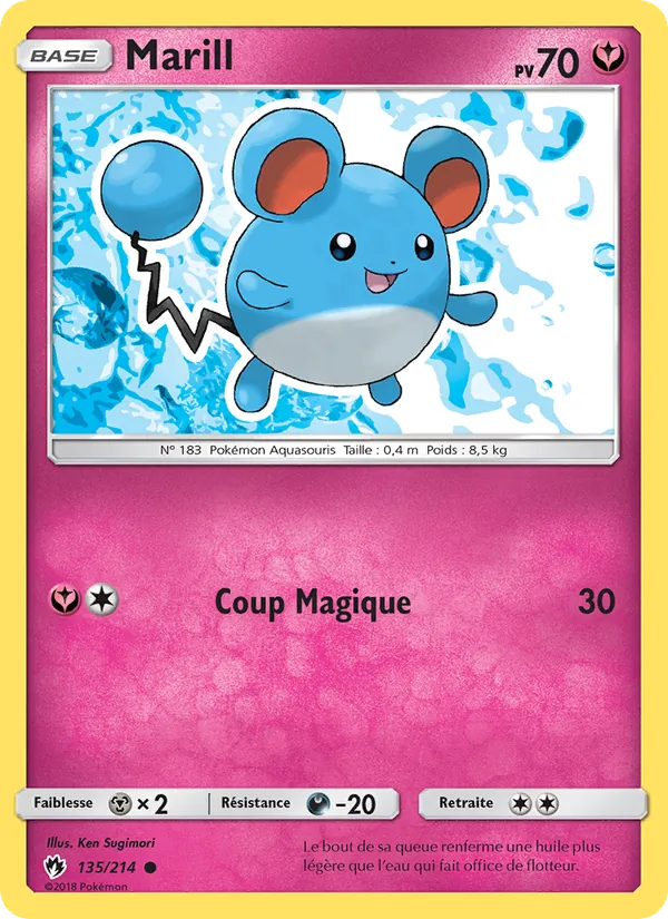 Carte Pokémon Marill de l'extension Tonnerre Perdu