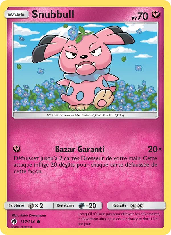 Carte Pokémon Snubbull de l'extension Tonnerre Perdu