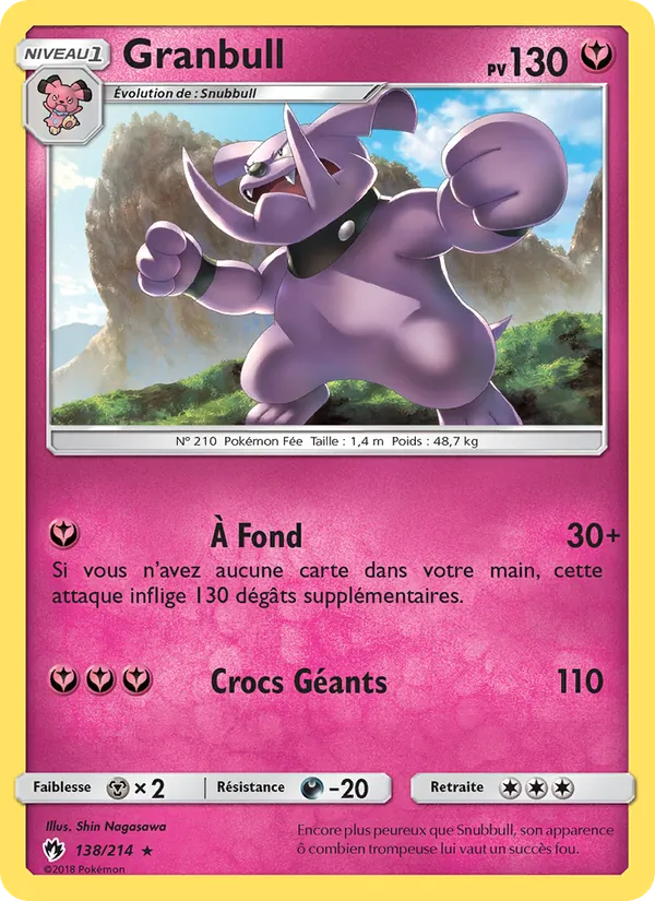 Carte Pokémon Granbull de l'extension Tonnerre Perdu