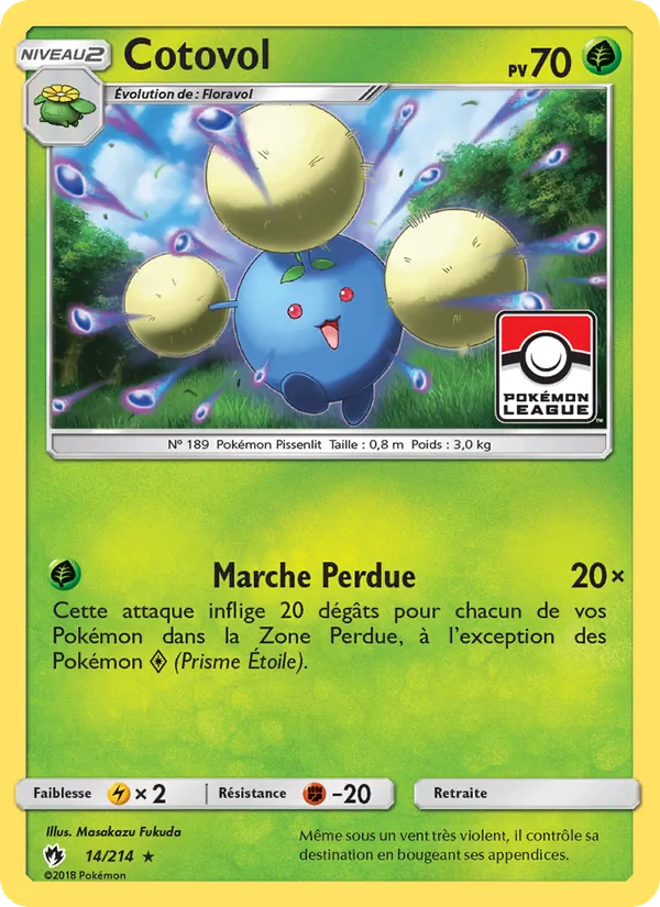 Carte Pokémon Cotovol de l'extension Tonnerre Perdu