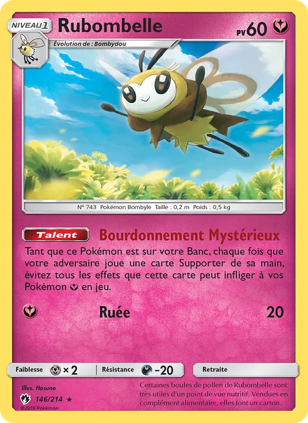 Carte Pokémon Rubombelle de l'extension Tonnerre Perdu