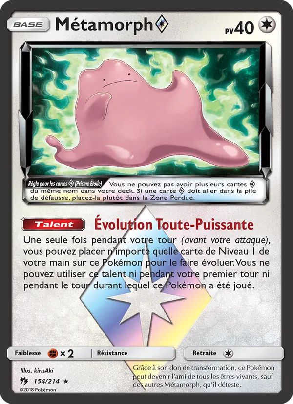 Carte Pokémon Métamorph ◇ de l'extension Tonnerre Perdu