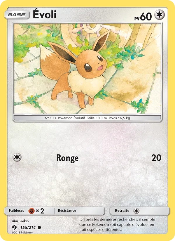 Carte Pokémon Évoli de l'extension Tonnerre Perdu