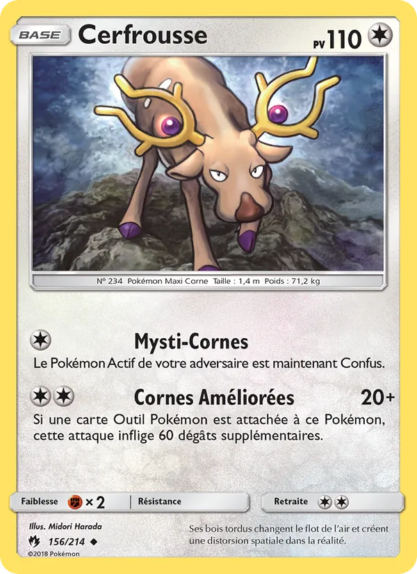 Carte Pokémon Cerfrousse de l'extension Tonnerre Perdu