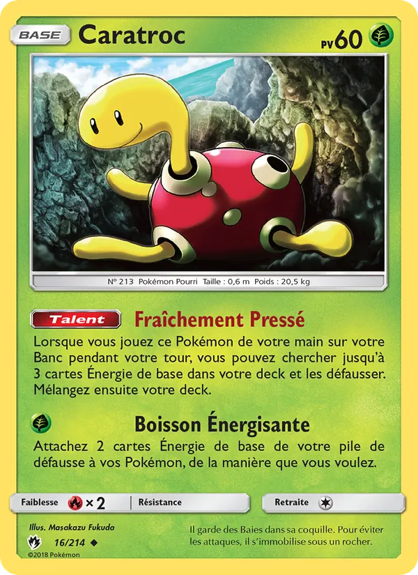 Carte Pokémon Caratroc de l'extension Tonnerre Perdu