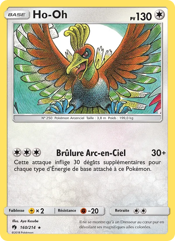 Carte Pokémon Ho-Oh de l'extension Tonnerre Perdu